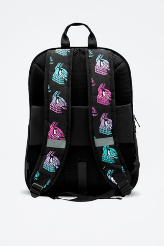Rugtas Lama Fortnite - Zwart - Zwart, roze en groen