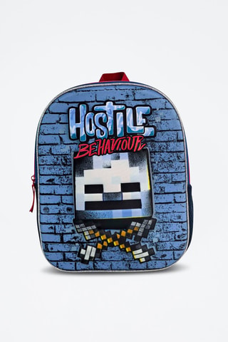Rugtas Minecraft - Marineblauw - Wit, rood en blauw