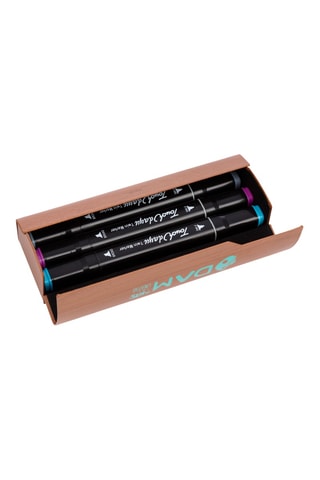 3 Markers - Paars, Blauw en Grijs Inkt - Bruin