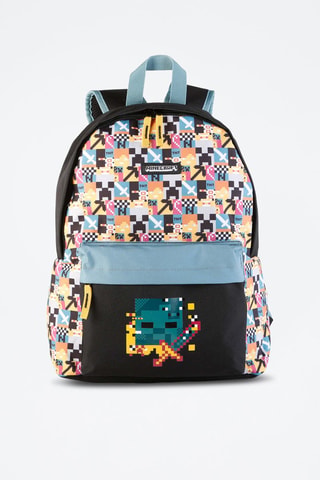 Rugtas Minecraft Pixel - Blauw en zwart