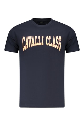 T-shirt - Bleu marine - Blanc, bleu et orange