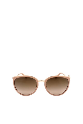 Lunettes de soleil femme ornées de cristaux Swarovski - Verres effet miroir - Catégorie 3 - Swarovski - Marron, rose et doré