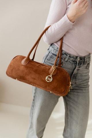 Sac porté épaule en cuir Venosta - Marron