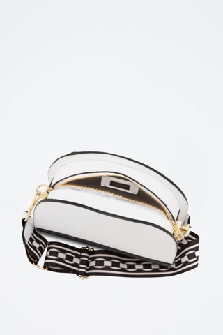Sac bandoulière en cuir Marghera - Blanc et noir