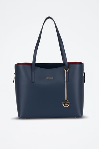 Cabas en cuir Gracchi - Bleu marine