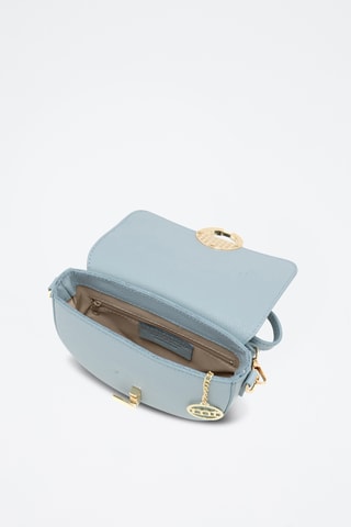 Sac bandoulière en cuir Azario - Bleu clair