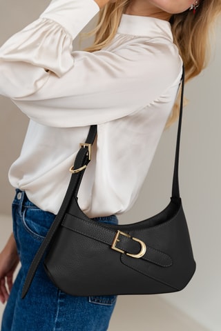Sac bandoulière en cuir Sorra - Noir
