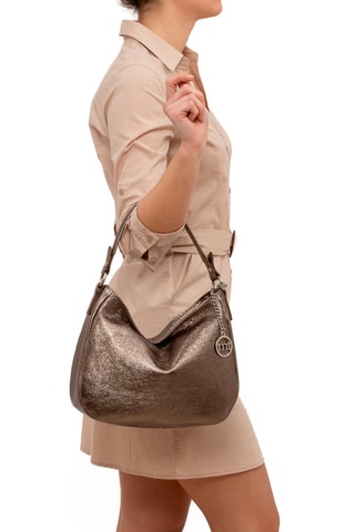 Sac porté épaule en cuir Molise - Argenté
