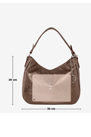 Sac porté épaule en cuir Molise - Argenté