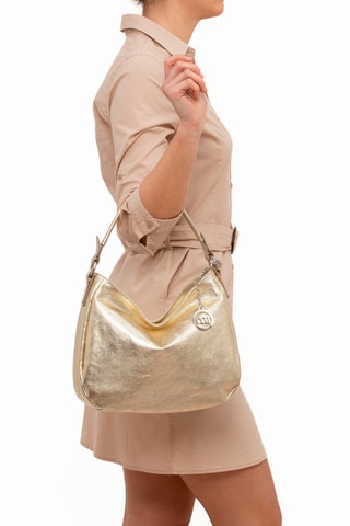 Sac porté épaule en cuir Molise - Argenté