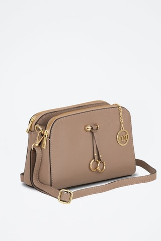 Sac bandoulière en cuir Certosa - Beige et doré