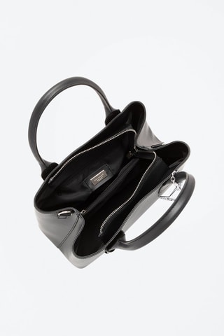 Sac à main en cuir Argonne - Argenté et noir