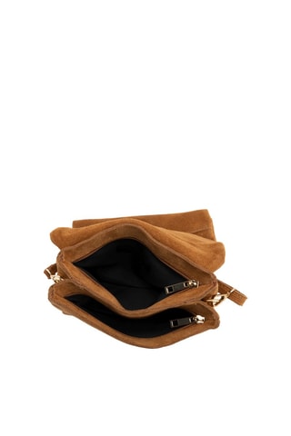 Sac bandoulière en cuir Empoli - Doré et rouge