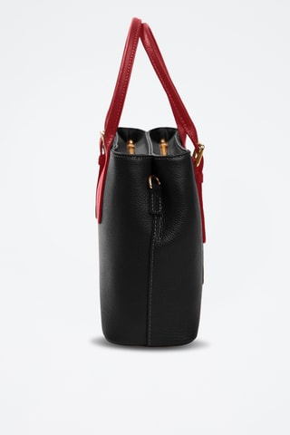 Sac à main en cuir Singerna - Noir et rouge