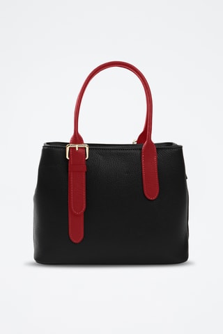 Sac à main en cuir Singerna - Noir et rouge