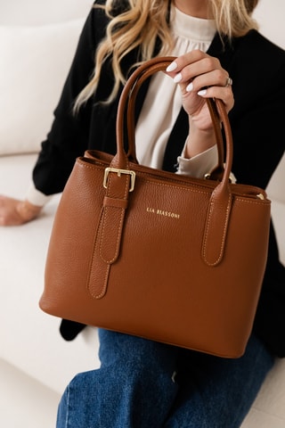 Sac à main en cuir Singerna - Marron
