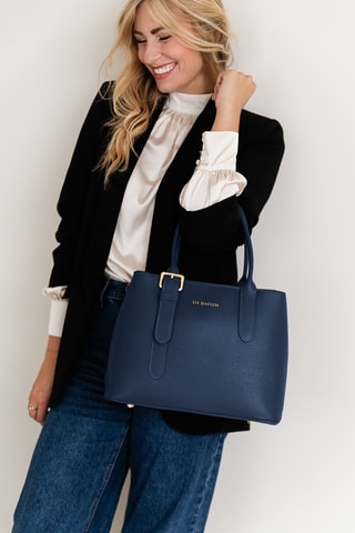 Sac à main en cuir Singerna - Bleu marine