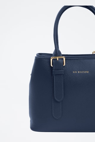 Sac à main en cuir Singerna - Bleu marine