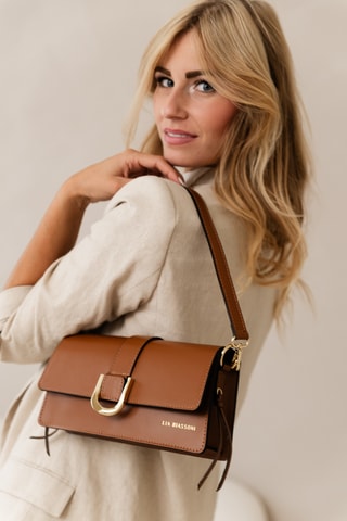 Sac porté épaule en cuir Saraceno - Marron