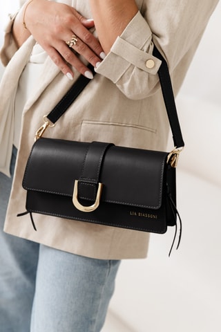 Sac porté épaule en cuir Saraceno - Noir