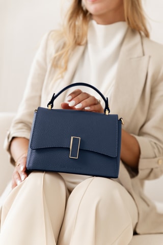 Sac à main en cuir Fegana - Bleu marine