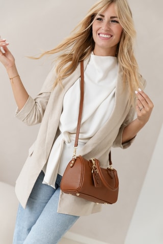 Sac bandoulière en cuir Resco - Marron