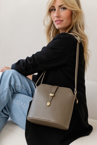 Sac bandoulière en cuir Cerfone - Noir