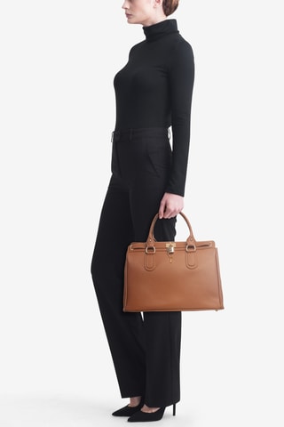 Sac à main en cuir Nure - Marron