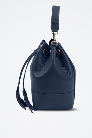 Sac seau en cuir Ancinale - Bleu marine