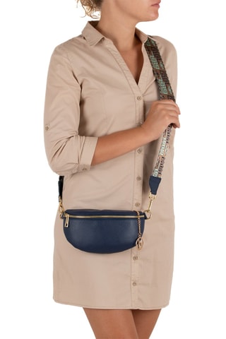 Sac bandoulière en cuir Irpino  - Bleu