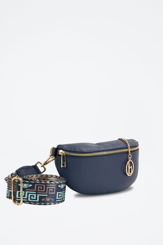 Sac bandoulière en cuir Irpino  - Bleu