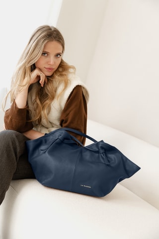 Cabas en cuir Conza - Bleu marine
