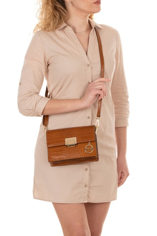 Sac porté épaule en cuir Velletri - Marron