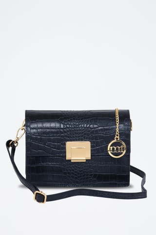 Sac porté épaule en cuir Velletri - Bleu marine