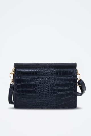 Sac porté épaule en cuir Velletri - Bleu marine