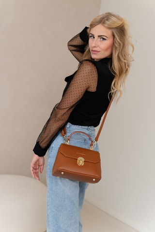 Sac bandoulière en cuir Calopinace - Marron