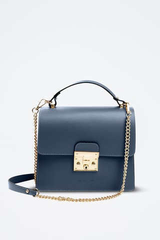 Sac à main en cuir Melacce - Bleu marine