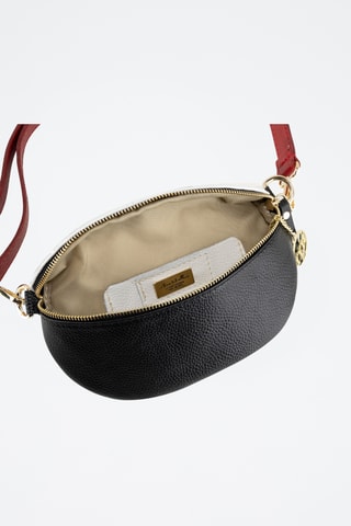 Sac bandoulière en cuir Perugino - Blanc et noir