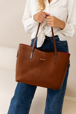 Sac porté épaule en cuir Lussino - Marron