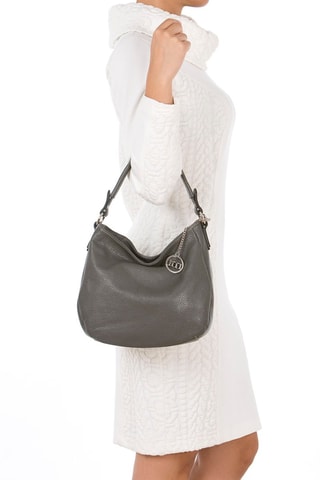 Sac porté épaule en cuir Molise - Gris