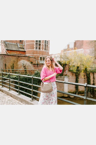 Sac porté épaule en cuir Molise - Beige