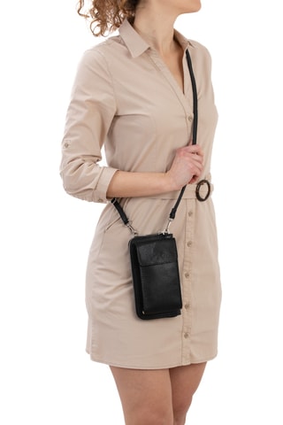 Pochette en cuir Cerca - Noir