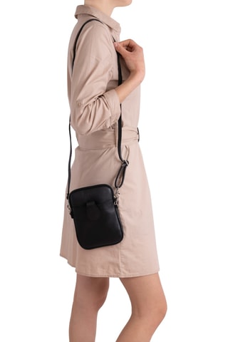Sac bandoulière en cuir Paglia - Noir