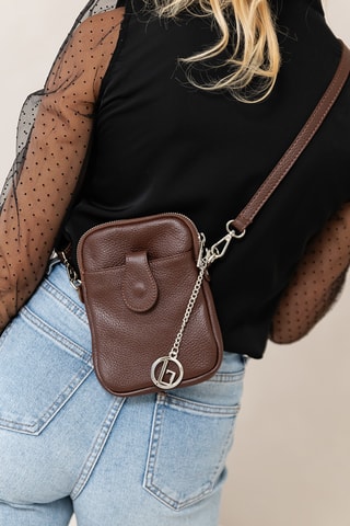 Sac bandoulière en cuir Paglia - Marron