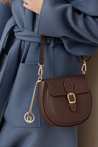 Sac bandoulière en cuir Accesa - Marron