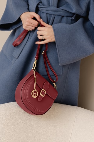 Sac bandoulière en cuir Accesa - Rouge
