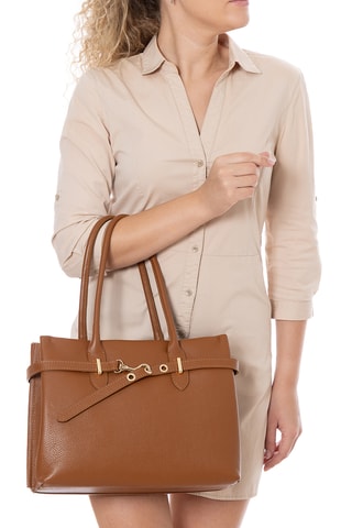 Sac à main en cuir Zoagli - Marron