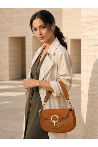 Sac porté épaule en cuir Zanardini - Marron