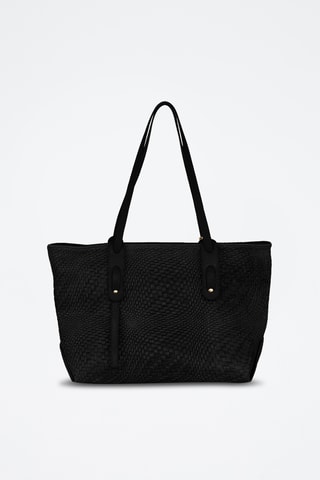 Cabas en cuir Pergine - Noir