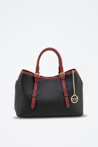 Sac à main en cuir Olmetto - Bordeaux et noir